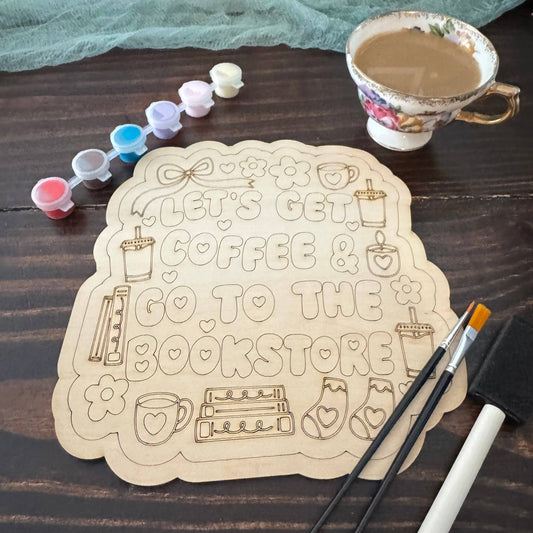 Bookstores & Coffeee DIY Paint Kit, Bookclub activity set