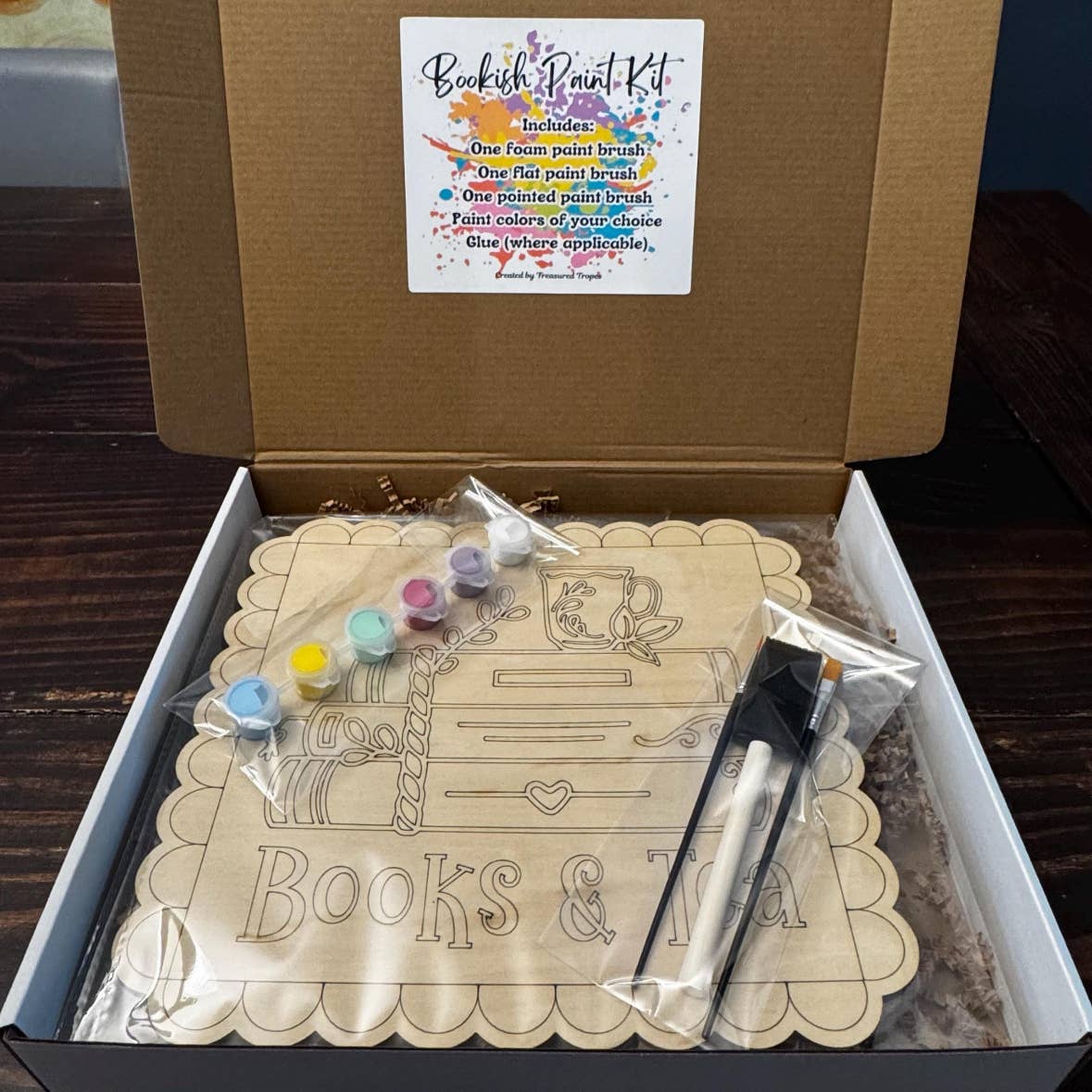 Books & Tea DIY Paint Kit, Bookclub activity set